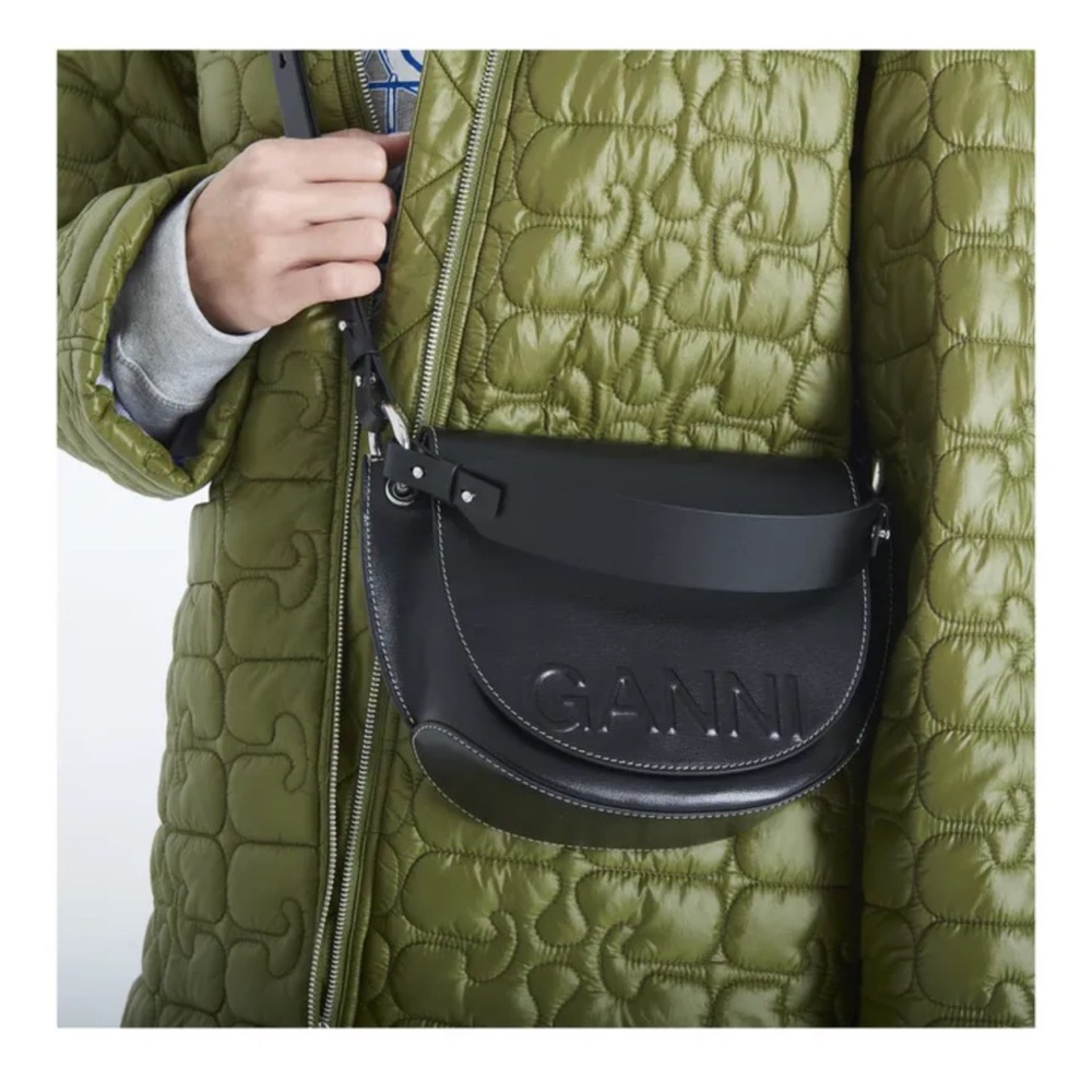 Ganni black banner bag